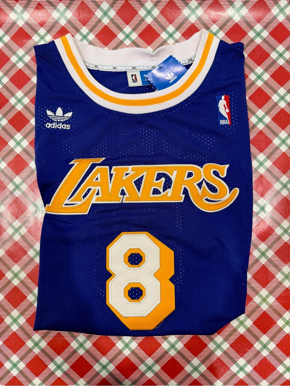 adidas Purple Los Angeles Lakers Kobe Bryant  #8 Team Jersey with Yellow Trim